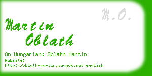 martin oblath business card